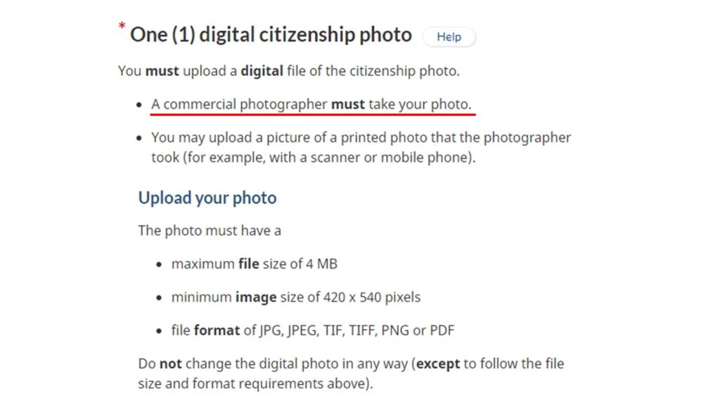 캐나다 시민권 신청 사진 업로드 방식